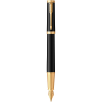 Ручка пір'яна Parker INGENUITY Black Lacquer GT FP F (60 011) Diawest