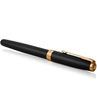 Ручка пір'яна Parker SONNET 17 Matte Black Lacquer GT  FP F + блокнот Parker + подар.упаковка GIFT24 (84 811b24) Diawest