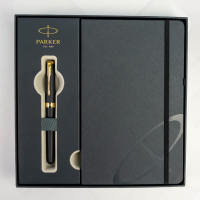 Ручка пір'яна Parker SONNET 17 Matte Black Lacquer GT  FP F + блокнот Parker + подар.упаковка GIFT24 (84 811b24) Diawest