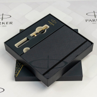 Ручка пір'яна Parker SONNET 17 Matte Black Lacquer GT  FP F + блокнот Parker + подар.упаковка GIFT24 (84 811b24) Diawest