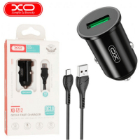 Зарядний пристрій XO USB QC3.0 18W + cable USB to Micro 5P black (TZ12-M-BK) Diawest