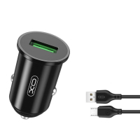 Зарядний пристрій XO USB QC3.0 18W + cable USB to Micro 5P black (TZ12-M-BK) Diawest