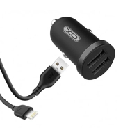 Зарядний пристрій XO 2xUSB 2.1A + cable USB to Lightning black (TZ08-L-BK) Diawest
