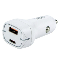 Зарядний пристрій XO 1xUSB QC3.0 + 1xUSB-C PD20W white (CC37-WH) Diawest