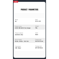 Зарядний пристрій XO USB QC3.0 black (CC39-BK) Diawest