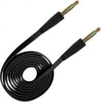 Кабель мультимедійний 3.5mm M to 3.5mm M 1.0m flat black XoKo (AUX-010-BK) Diawest