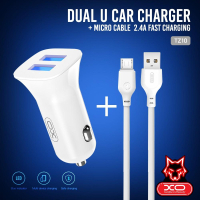 Зарядний пристрій XO 2xUSB 2.4A + cable USB to Micro 5P white (TZ10-M-WH) Diawest