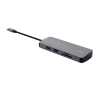 Концентратор Trust USB-C 8-in1 1xUSB-А 3.2/USB-A 2.0/2xUSB-С/HDMI/Ehernet/SD/microSD aluminium 0.15m grey (25672_TRUST) Diawest
