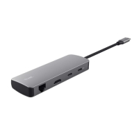 Концентратор Trust USB-C 8-in1 1xUSB-А 3.2/USB-A 2.0/2xUSB-С/HDMI/Ehernet/SD/microSD aluminium 0.15m grey (25672_TRUST) Diawest