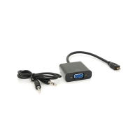Перехідник micro HDMI M to VGA F + Audio 0.3m 4K/2K black Voltronic (YT-C-mHDMI(M)/VGA(F)+AUX) Diawest