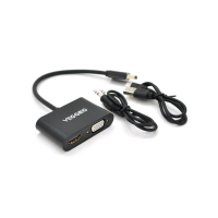 Перехідник HDMI M to VGA F + HDMI F 0.25m black VEGGIEG (YT-C-H-V500) Diawest