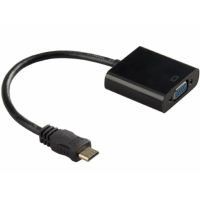 Перехідник mini HDMI M to VGA F 0.3m 4K/2K black Voltronic (YT-C-mnHDMI(M)/VGA(F)-B) Diawest