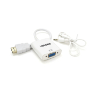 Перехідник HDMI M to VGA F + Audio 0.25m white VEGGIEG (YT-C-H-V2W) Diawest