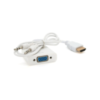 Перехідник HDMI M to VGA F + Audio 0.1m 4K/2K white Voltronic (YT-C-HDMI(M)/VGA(F)+AUX-W) Diawest