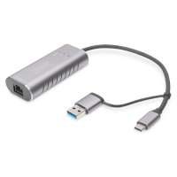 Перехідник USB-C + USB 3.0 to RJ45 2500Mbps Ethernet Digitus (DN-3028) Diawest
