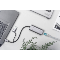 Перехідник USB-C + USB 3.0 to RJ45 2500Mbps Ethernet Digitus (DN-3028) Diawest