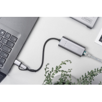 Перехідник USB-C + USB 3.0 to RJ45 2500Mbps Ethernet Digitus (DN-3028) Diawest