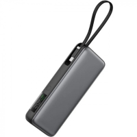 Батарея універсальна Acefast 20000mAh 130W PD, QC/3.0 USB-A+USB-C In/Out,build-in cable M22 Gray (6974316283904) Diawest