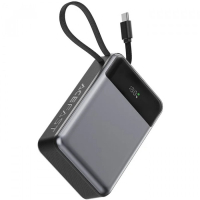 Батарея універсальна Acefast 20000mAh 65W PD, QC/3.0 USB-A+USB-C In/Out,build-in cable M21 Black-Gray (6974316283898) Diawest