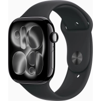 Смарт-годинник Apple Watch Series 11 GPS 46mm Jet Black Aluminium Case with Black Sport Band - M/L (MEUX4RK/A) Diawest