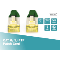 Патч-корд 20м, CAT 6a S-FTP, AWG 26/7, Cu, LSZH, green Digitus (DK-1644-A-200/G) Diawest