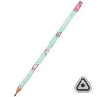 Олівець графітний Kite Feel Good тригранний, з гумкою, НВ (K25-046-2) (продается по 36 шт) Diawest