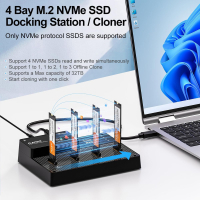 Док-станція для накопичувачів Maiwo 4*NVMe M.2 SSD Key M/B+M to USB4.0 USB-C 40Gbps (K3015P4) Diawest