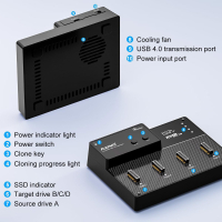 Док-станція для накопичувачів Maiwo 4*NVMe M.2 SSD Key M/B+M to USB4.0 USB-C 40Gbps (K3015P4) Diawest