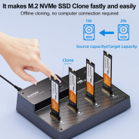 Док-станція для накопичувачів Maiwo 4*NVMe M.2 SSD Key M/B+M to USB4.0 USB-C 40Gbps (K3015P4) Diawest