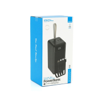 Батарея універсальна ACL 80000mAh, 4xUSB, 4 кабеля(USB/Micro/Type-C/Lighting), 1,4кг, Black (PW-94) Diawest