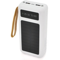 Батарея універсальна ACL 30000mAh, SOLAR, Type-C/Lighting/Micro/USB, White (PW-61) Diawest