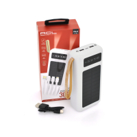 Батарея універсальна ACL 30000mAh, SOLAR, Type-C/Lighting/Micro/USB, White (PW-61) Diawest