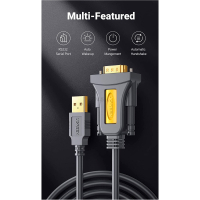 Кабель для передачі даних USB to COM M 3.0m DB9 RS-232 CR104 black Ugreen (20223) Diawest