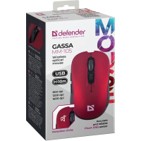Мишка Defender Gassa MM-105 Wireless Red (52103) Diawest