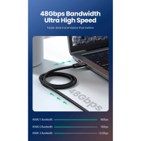 Кабель мультимедійний HDMI M to HDMI M 5.0m braided HD140 black Ugreen (80405) Diawest