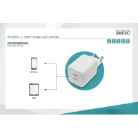 Зарядний пристрій Digitus 2xUSB-C PD65W GaN (DA-10063) Diawest