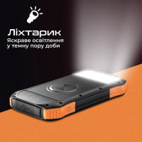 Батарея універсальна Promate 10000mAh PD/20W, QC/3/0, Solar, QI, IP65 (solartank-10pdqi.black) Diawest