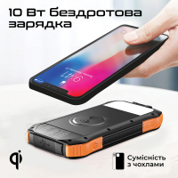 Батарея універсальна Promate 10000mAh PD/20W, QC/3/0, Solar, QI, IP65 (solartank-10pdqi.black) Diawest
