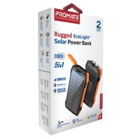 Батарея універсальна Promate 20000mAh PD/20W, QC/3/0, Solar, QI, IP65 (solartank-20pdqi.black) Diawest