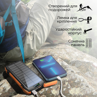 Батарея універсальна Promate 20000mAh PD/20W, QC/3/0, Solar, QI, IP65 (solartank-20pdqi.black) Diawest