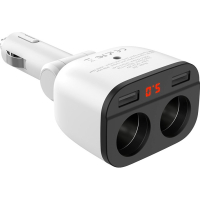 Зарядний пристрій HOCO HOCO Z28 Power ocean 2xUSB + display White (6957531091967) Diawest