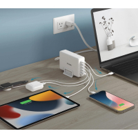 Зарядний пристрій D-Link 4xUSB-C + 1xUSB PD240W GaN white (DCF-241) Diawest