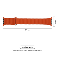 Ремінець до смарт-годинника Armorstandart Leather Loop для Apple Watch 42 (Series 11-10)/41/40/38 Orange (ARM57838) Diawest