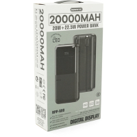 Батарея універсальна Remax 20000mAh, 22.5W, USB+Type-C+Lighting, Black (RPP-680) Diawest