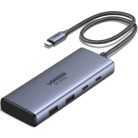 Порт-реплікатор Ugreen Dock CM498 USB3.2 Type-C ->2xUSB-A 3.2/2xUSB-C 3.2 10Гбіт/с/ 2xHDMI 4K60Гц/PD 100W (45379) Diawest