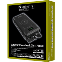 Батарея універсальна Sandberg 76800mAh Survivor 7in1 DC/91W, PD/100W, Cigar Lighter/120W, QI-15W, power-through (421-15) Diawest