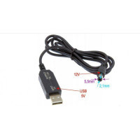 Кабель живлення Перетворювач напруги DC 5V to 12V (inp:USB 5V/2Amax-outp:DC-male 5,5x2,1 12V/1Amax) RCI (C512) Diawest