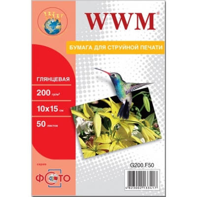 Бумага для принтера/копира WWM 10x15 (G200.F50) Diawest