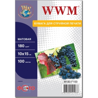 Бумага для принтера/копира WWM 10x15 (M180.F100) Diawest