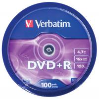 Диск DVD Verbatim 4.7Gb 16X CakeBox 100шт (43551) Diawest